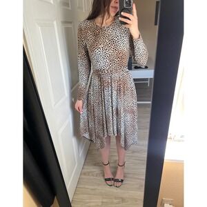 NWT Women's Size Medium Leopard Print Asymmetrical Flowy, Michael Kors Dress!